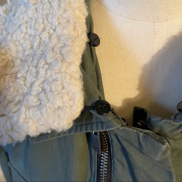 MARCS | Khaki Jacket with zip detail and removable collar | size 12 - Picture 5 of 11